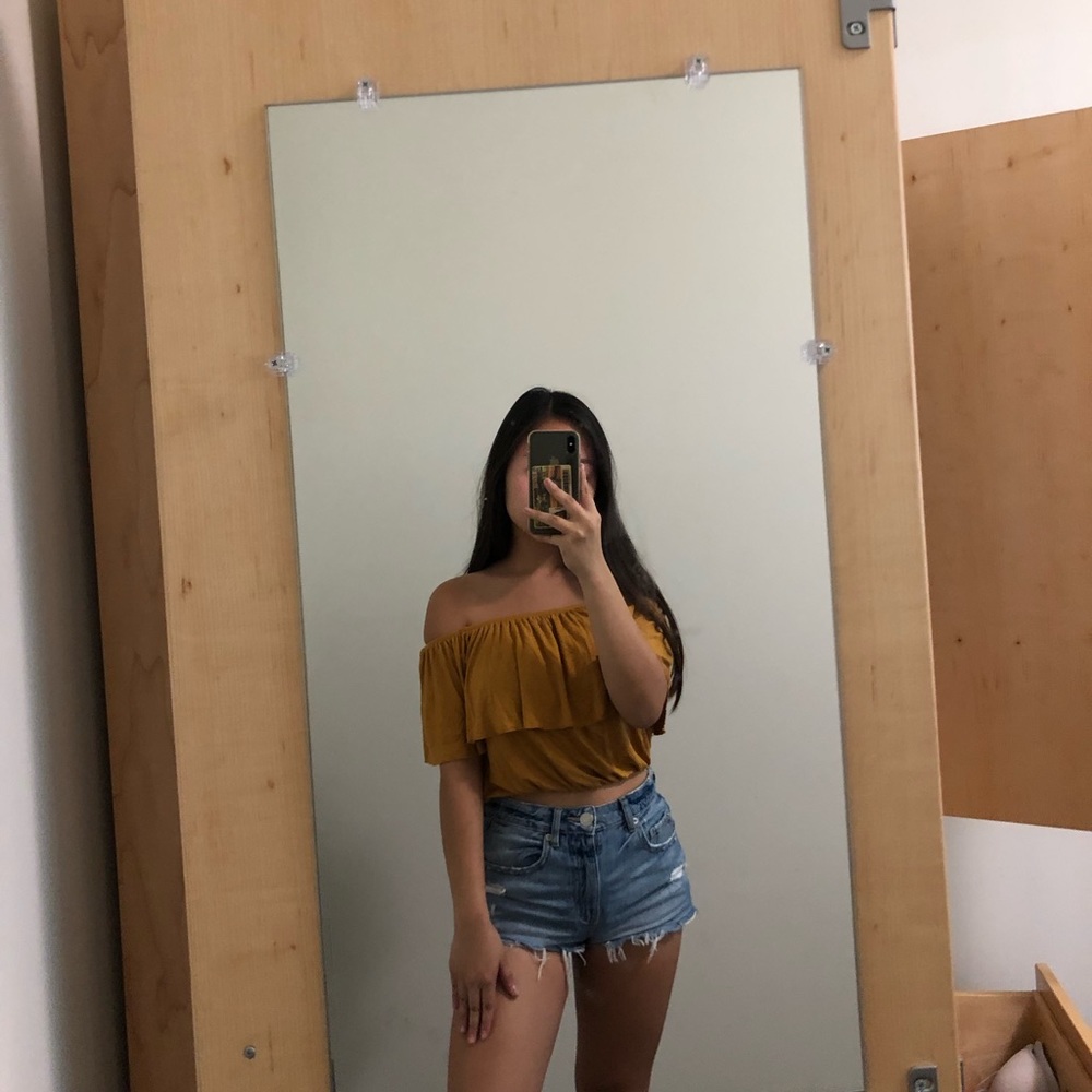 Off the shoulder flounce top